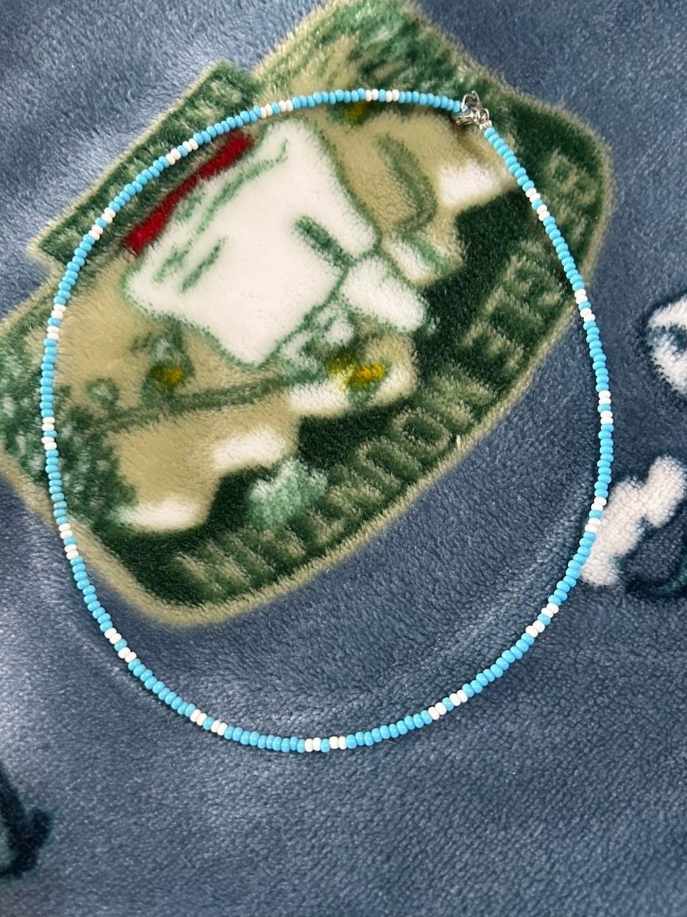 Beaded Blue and White Women's Necklace